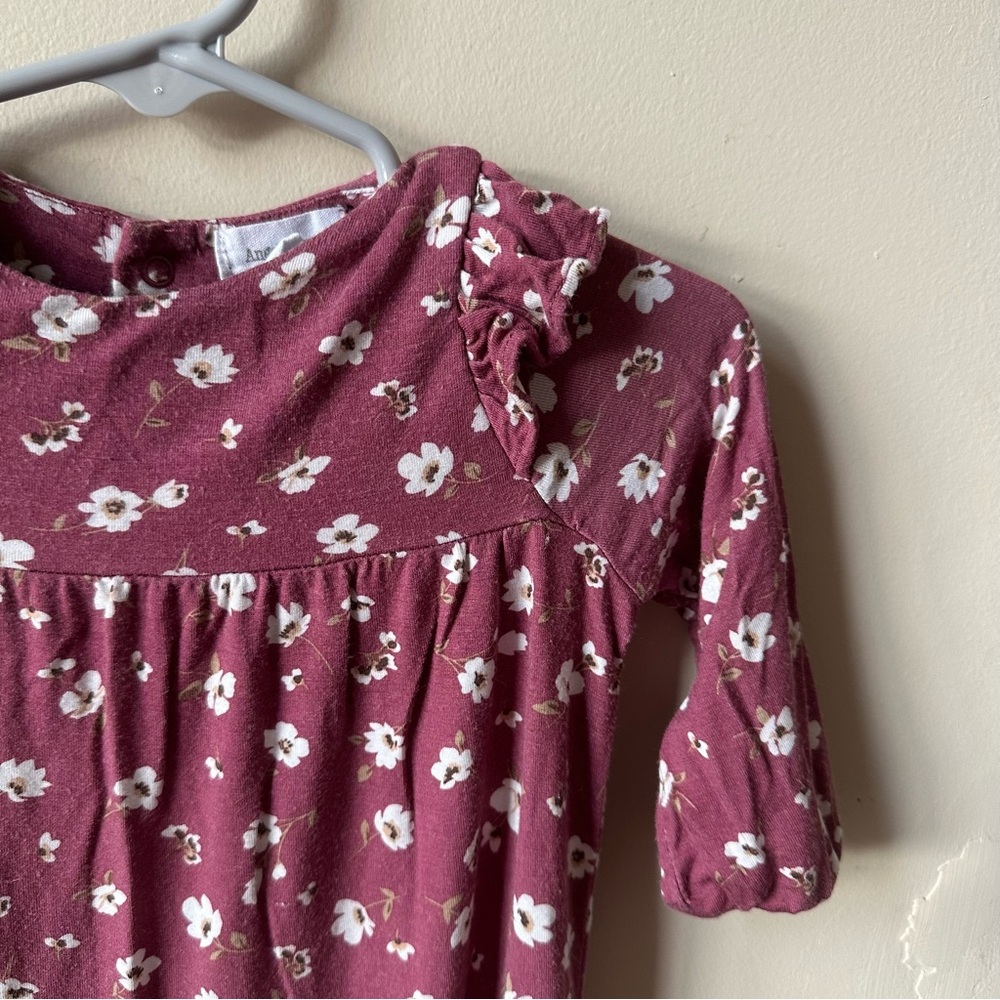 Angel Dear -Maroon Floral Romper Size 3-6m Soft and cute for holidays! - Picture 2 of 5